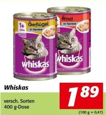 Nah&Frisch Whiskas versch. Sorten 400 g-Dose Angebot