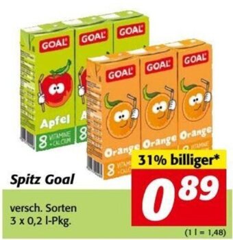 Nah&Frisch Spitz Goal versch. Sorten 3 x 0,2 l-Pkg. Angebot