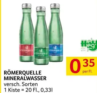 Transgourmet RÖMERQUELLE MINERALWASSER versch. Sorten 1 Kiste = 20 Fl., 0,331 Angebot