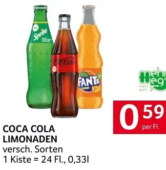 Transgourmet COCA COLA LIMONADEN versch. Sorten per FI. Angebot