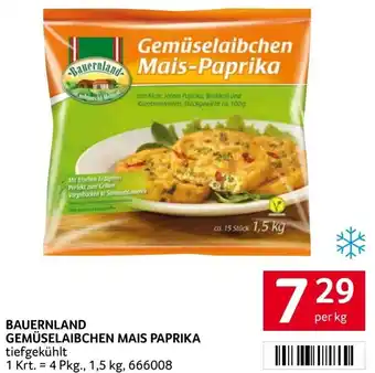 Transgourmet BAUERNLAND GEMÜSELAIBCHEN MAIS PAPRIKA tiefgekühlt per kg Angebot