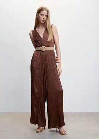 Mango Satinierter overall mit gürtel Angebot