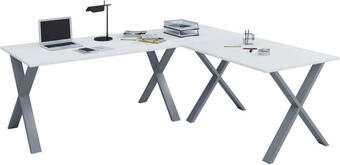 XXXLutz Eckschreibtisch 220/80/76 cm in silberfarben, sonoma eiche Angebot