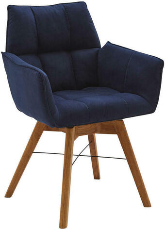 XXXLutz Armlehnstuhl in holz, textil eichefarben, dunkelblau Angebot