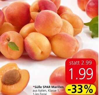 Spar *Süße SPAR Marillen aus Italien, Klasse 1, 1-kg-Tasse Angebot