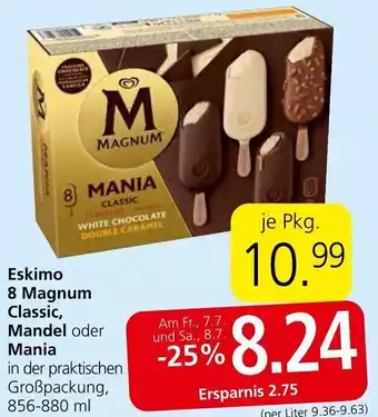 Spar Eskimo 8 Magnum Classic, Mandel oder Mania 856-880 ml Angebot