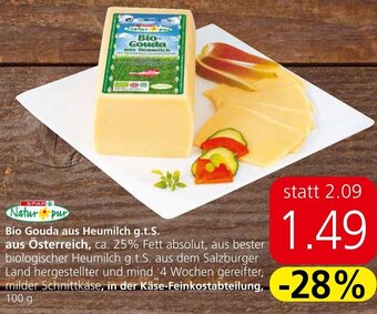 Spar Bio Gouda aus Heumilch g.t.S. 100 g Angebot