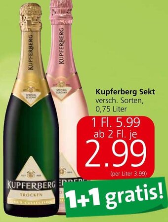 Spar Kupferberg Sekt versch. Sorten, 0,75 Liter Angebot