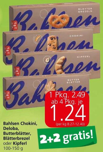 Spar Bahlsen Chokini, Deloba, Butterblätter, Blätterbrezel oder Kipferl 100-150 g Angebot