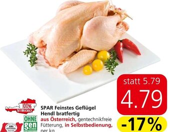 Spar SPAR Feinstes Geflügel Hendl bratfertig Angebot
