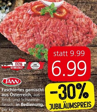 Spar Faschiertes gemischt aus Österreich, aus Rind- und Schweine- fleisch, in Bedienung, per kg Angebot