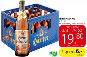 Spar Hirter Privat Pils 0,5 Liter Angebot