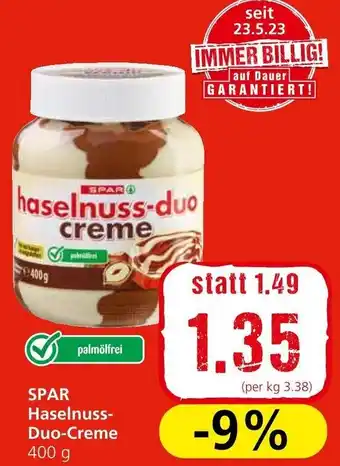 Spar SPAR Haselnuss-Duo-Creme 400 g Angebot