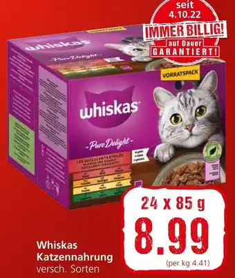 Spar Whiskas Katzennahrung versch. Sorten 24 x 85 g Angebot