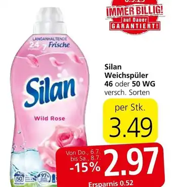 Spar Silan Weichspüler 46 oder 50 WG versch. Sorten per Stk. Angebot
