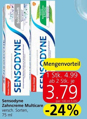 Spar Sensodyne Zahncreme Multicare versch. Sorten, 75 ml Angebot