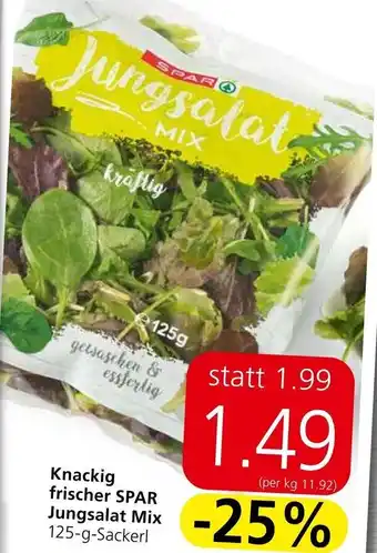 Spar Knackig frischer SPAR Jungsalat Mix 125-g-Sackerl Angebot