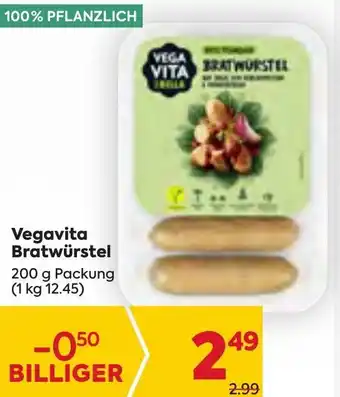 Billa Vegavita Bratwürstel 200 g Packung (1 kg 12.45) Angebot