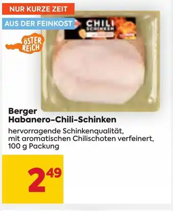 Billa Berger Habanero-Chili-Schinken 100 g Packung Angebot
