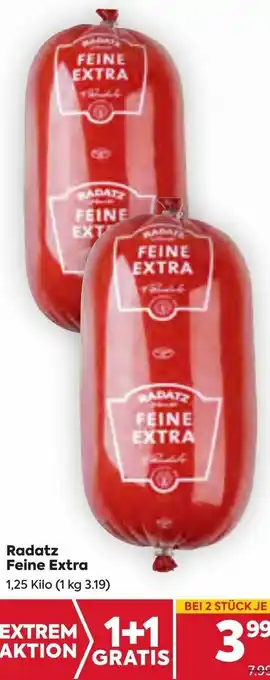 Billa Radatz Feine Extra 1,25 Kilo (1 kg 3.19) Angebot