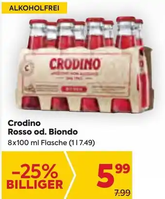 Billa Crodino Rosso od. Biondo 8x100 ml Flasche (117.49) Angebot