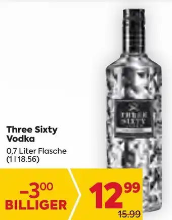 Billa Three Sixty Vodka 0,7 Liter Flasche (11 18.56) Angebot