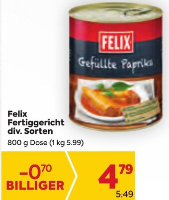 Billa Felix Fertiggericht div. Sorten 800 g Angebot