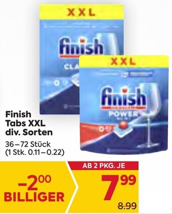 Billa Finish Tabs XXL div. Sorten 36-72 Stück (1 Stk. 0.11-0.22) Angebot