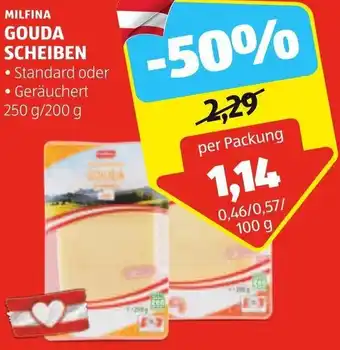Hofer MILFINA GOUDA SCHEIBEN 250 g/ 200 g Angebot