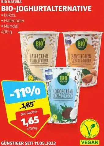 Hofer BIO NATURA BIO-JOGHURTALTERNATIVE 400g Angebot