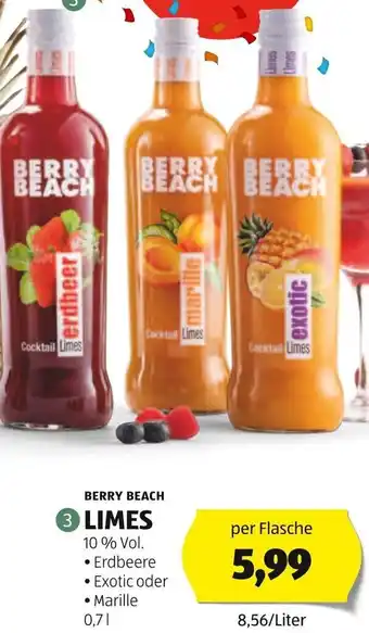 Hofer BERRY BEACH LIMES 0,7 L Angebot