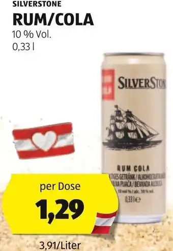 Hofer SILVERSTONE RUM/COLA 0,33 L Angebot