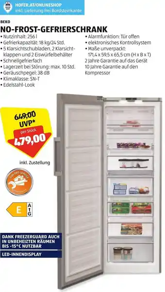 Hofer BEKO NO-FROST-GEFRIERSCHRANK Angebot