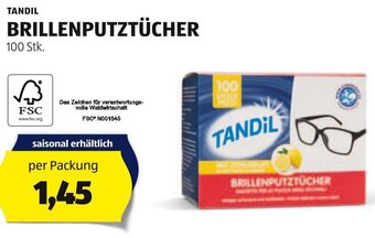 Hofer TANDIL BRILLENPUTZTÜCHER 100 Stk. Angebot