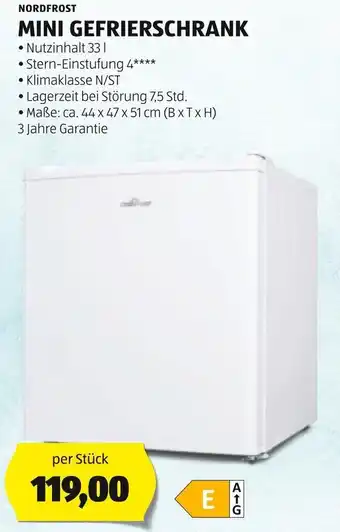 Hofer NORDFROST MINI GEFRIERSCHRANK per Stück Angebot