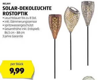 Hofer BELAVI SOLAR-DEKOLEUCHTE ROSTOPTIK per Stück Angebot