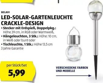 Hofer BELAVI LED-SOLAR-GARTENLEUCHTE CRACKLE-DESIGN per Stück/Set Angebot