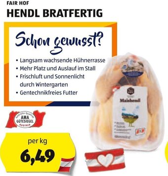 Hofer FAIR HOF HENDL BRATFERTIG per kg Angebot