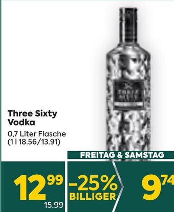 Billa Three Sixty Vodka 0,7 Liter Flasche Angebot