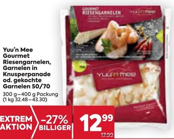 Billa Yuu'n Mee Gourmet Riesengarnelen, Garnelen in Knusperpanade od. gekochte Garnelen 50/70 300 g-400 g Packung Angebot