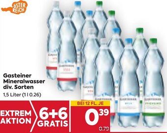 Billa Gasteiner Mineralwasser div. Sorten 1,5 Liter Angebot