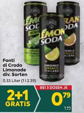 Billa Fonti di Crodo Limonade div. Sorten 0,33 Liter (112.39) Angebot