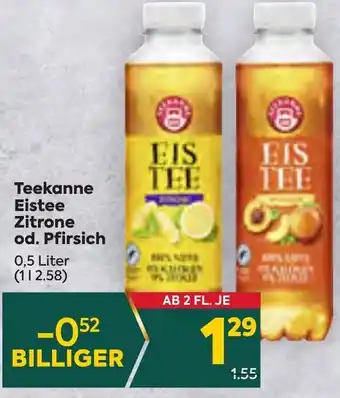 Billa Teekanne Eistee Zitrone od. Pfirsich 0,5 Liter Angebot