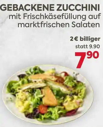 Billa GEBACKENE ZUCCHINI mit Frischkäsefüllung auf marktfrischen Salaten Angebot