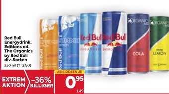 Billa Red Bull Energydrink, Editions od. The Organics by Red Bull div. Sorten 250 ml Angebot