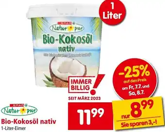 Interspar Bio-Kokosöl nativ 1-Liter-Eimer Angebot