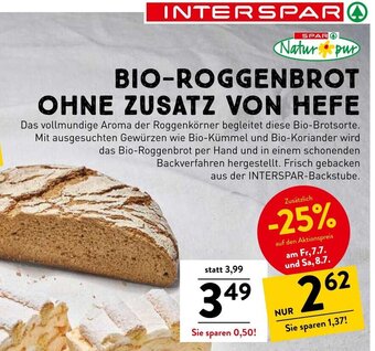 Interspar BIO-ROGGENBROT OHNE ZUSATZ VON HEFE Angebot