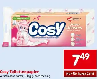 Interspar Cosy Toilettenpapier Verschiedene Sorten, 3-lagig, 20er-Packung Angebot