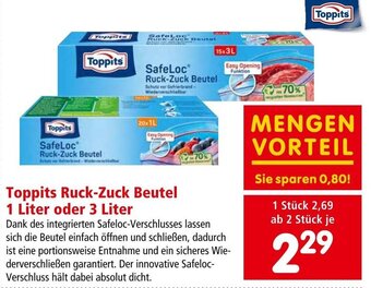 Interspar Toppits Ruck-Zuck Beutel 1 Liter oder 3 Liter Angebot