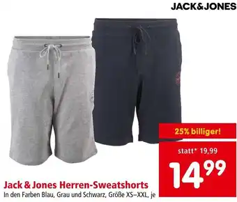 Interspar Jack & Jones Herren-Sweatshorts In den Farben Blau, Grau und Schwarz, Größe XS-XXL, je Angebot